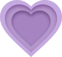 estilo de corte de papel de múltiples capas en forma de corazón púrpura png