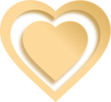 Yellow Paper Cut Heart Style png
