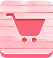 Wooden Shopping Cart Button, Wooden Icon png