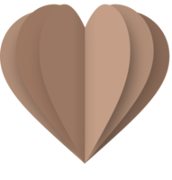 bruin papier hart png, papier hart Valentijnsdag dag png