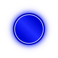 bannière de cercle bleu néon, cercle de néon png