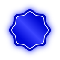 bannière de cercle ondulé bleu néon, cercle ondulé néon png