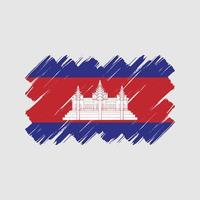 Cambodia Flag Brush Strokes. National Flag vector