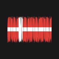 Denmark Flag Brush. National Flag vector