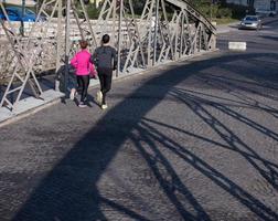 young  couple jogging photo