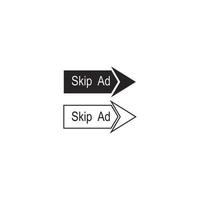Skip Ad button icon vector