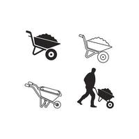 wheelbarrow icon  vector