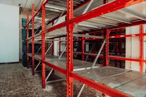 Gold mining storage rock core samples geology drilling industy. Large ore warehouse in modern industry, ores stacked in boxes. Selective focus photo