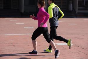 young  couple jogging photo