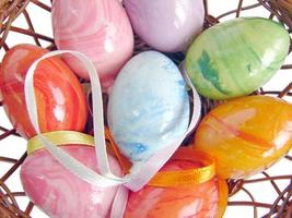 easter eggs in basket photo