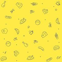 Food doodle pattern background vector