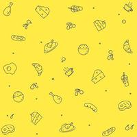 Food doodle pattern background vector