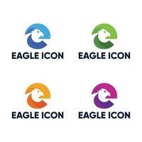 una colección de diseños de águilas con una combinación de la letra e vector