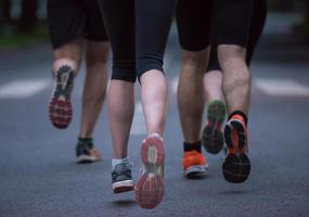 runners team on morning training photo