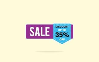 35 Percent discount offer, clearance, promotion banner layout with sticker badge. vector