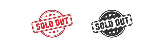 Sold out stamp rubber with grunge style on white background. vector