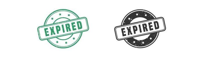 Expired stamp rubber with grunge style on white background. vector