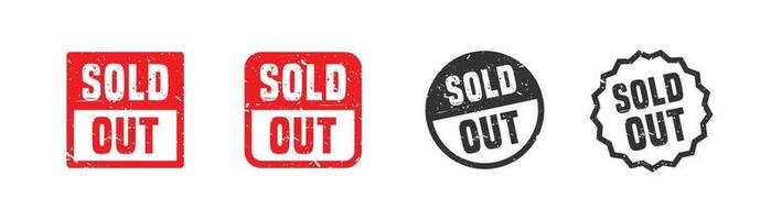 Sold out stamp rubber with grunge style on white background. vector