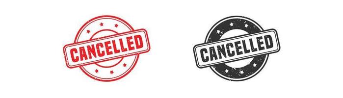 Cancelled stamp rubber with grunge style on white background. vector