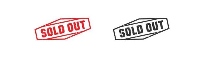 Sold out stamp rubber with grunge style on white background. vector