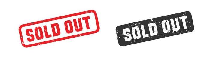 Sold out stamp rubber with grunge style on white background. vector