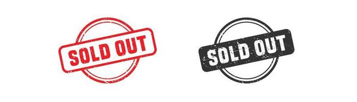 Sold out stamp rubber with grunge style on white background. vector