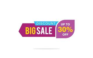 30 Percent discount offer, clearance, promotion banner layout with sticker badge. vector