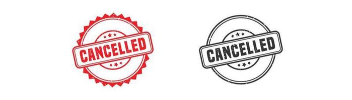 Cancelled stamp rubber with grunge style on white background. vector