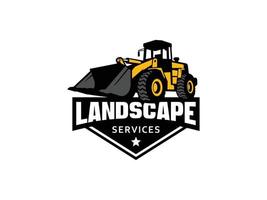 Loader logo vector for construction company. Heavy equipment template vector illustration for your brand.