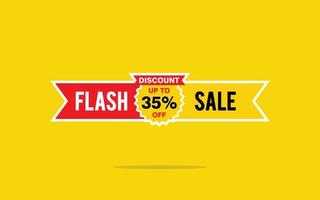 35 Percent discount offer, clearance, promotion banner layout with sticker badge. vector