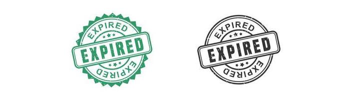 Expired stamp rubber with grunge style on white background. vector