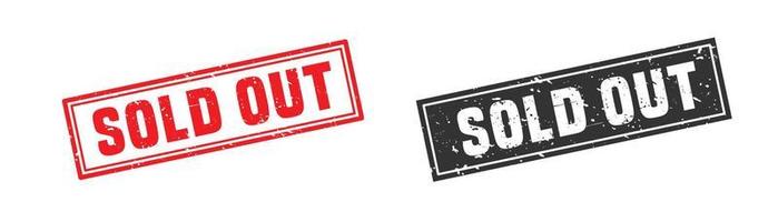 Sold out stamp rubber with grunge style on white background. vector