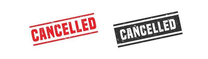 Cancelled stamp rubber with grunge style on white background. vector