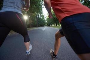 couple jogging outside photo