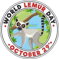 World Lemur Day Banner Design vector