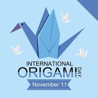 diseño de banner del día internacional del origami vector