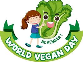 World Vegan Day Logo Concept vector