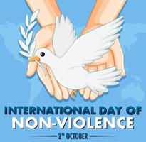 cartel del día internacional de la no violencia vector