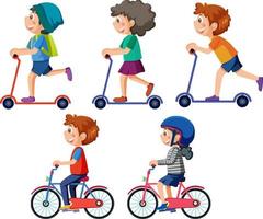 Children doing different activities set vector