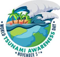 diseño de banner del día mundial de concientización sobre tsunamis vector