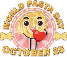 diseño de banner del día mundial de la pasta vector