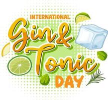 International gin and tonic day logo design vector