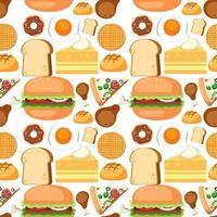 Food and dessert seamless pattern vector