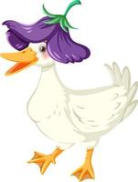 Happy duck cartoon character vector