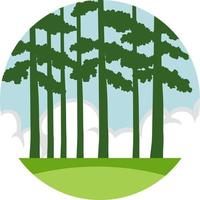 Trees in circle icon vector