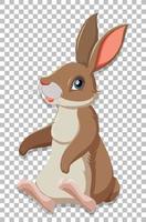 Cute rabbit on grid background vector