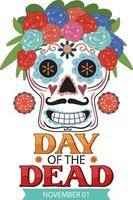 Day of the dead with Mexican Calaca vector