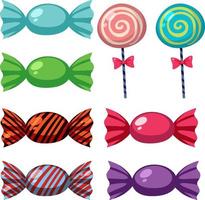 Set of sweet on white background vector