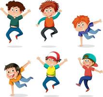 Happy children dancing set vector