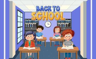 Back to school with student kids vector